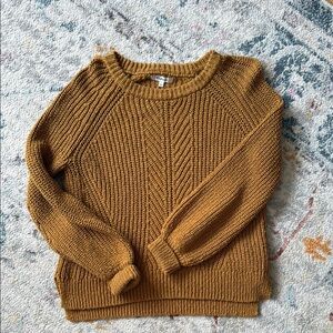 Madewell Brown Chunky Knit Crew Neck Sweater